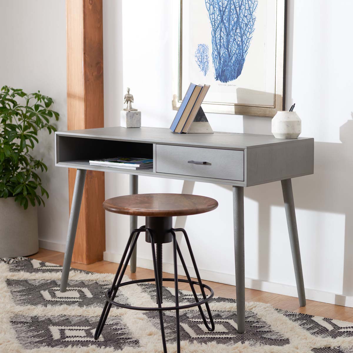 Safavieh Remy 1 Drawer Writing Desk -Distressed Grey