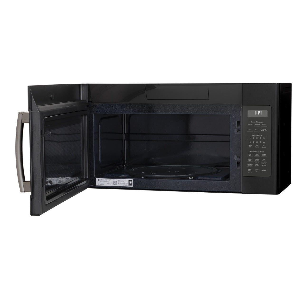 GE 1.9 Cu. Ft. Over-the-Range Sensor Microwave Oven in Black Slate