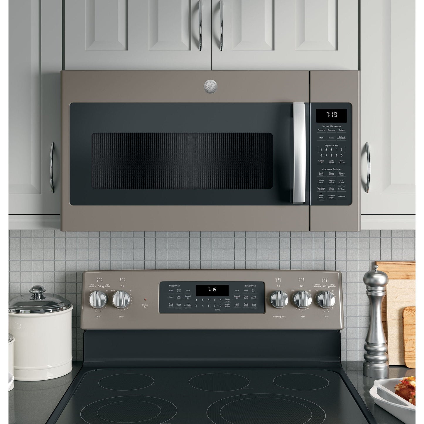 GE® 1.9 Cu. Ft. Over-the-Range Sensor Microwave Oven in Slate
