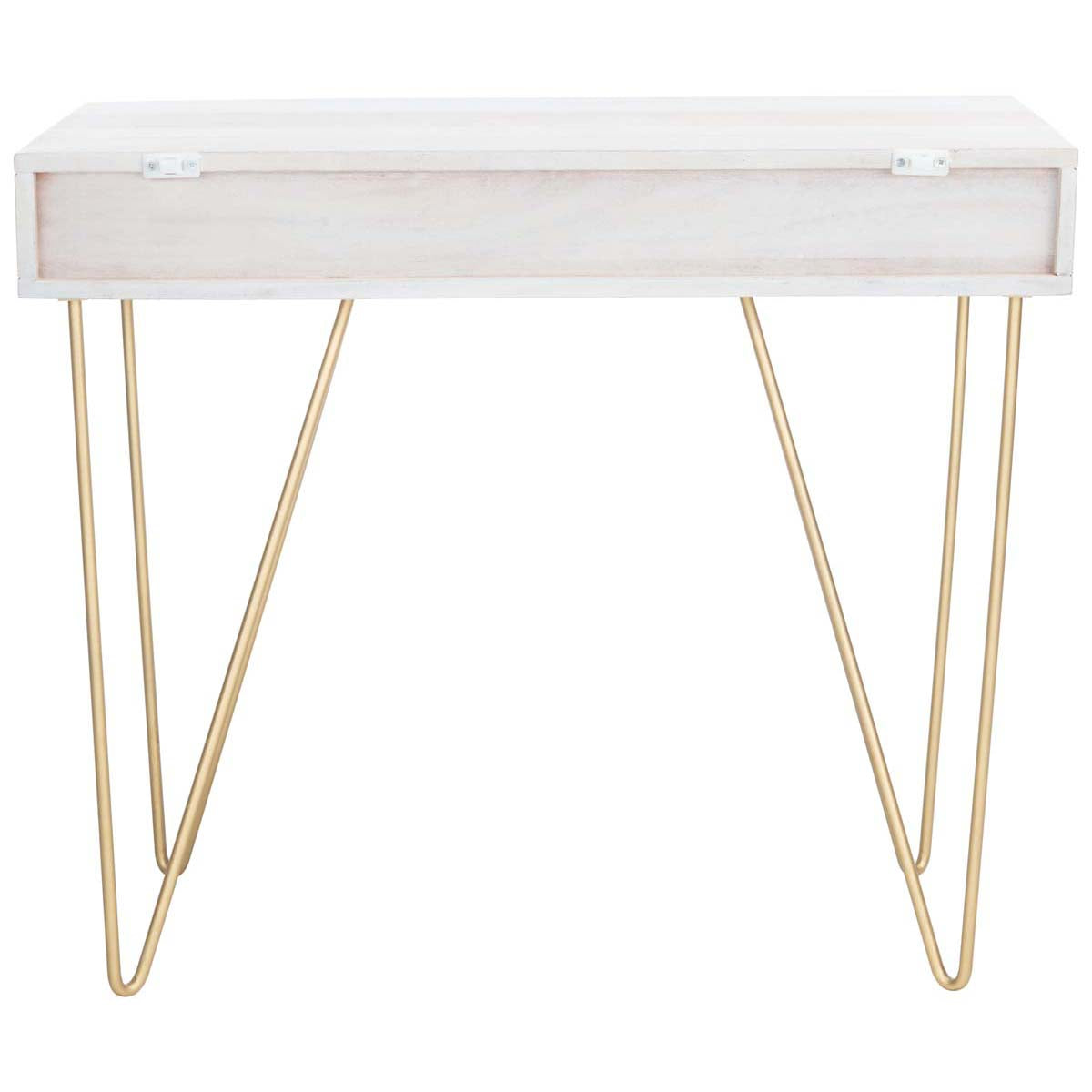 Safavieh Raveena Desk - White Washed / Brass