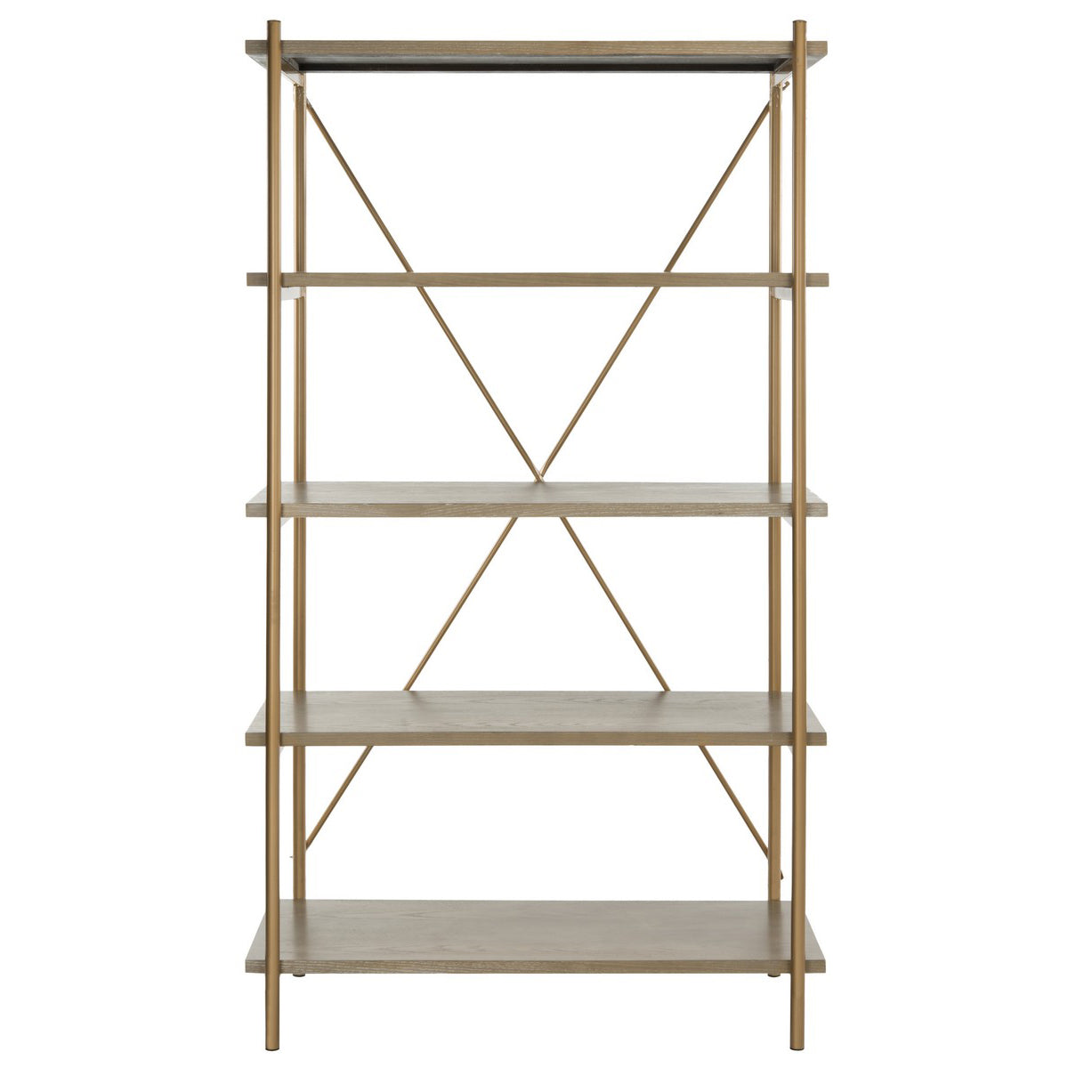 Safavieh Rigby 5 Tier Etagere - Rustic Oak/Gold