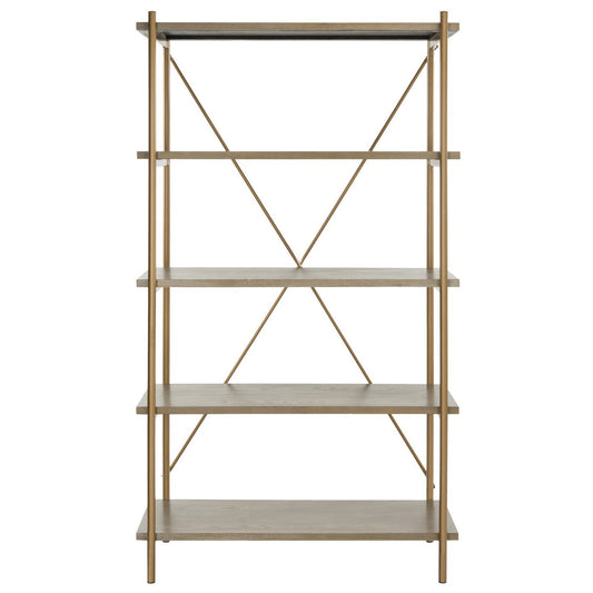 Safavieh Rigby 5 Tier Etagere - Rustic Oak/Gold